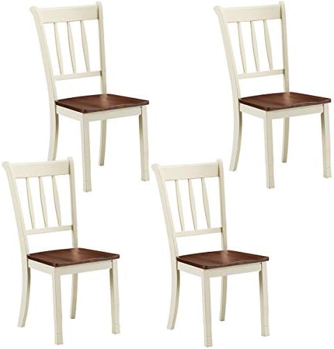 GIANTEX Wood Dining Chairs Set of 2, Armless Kitchen Chairs
