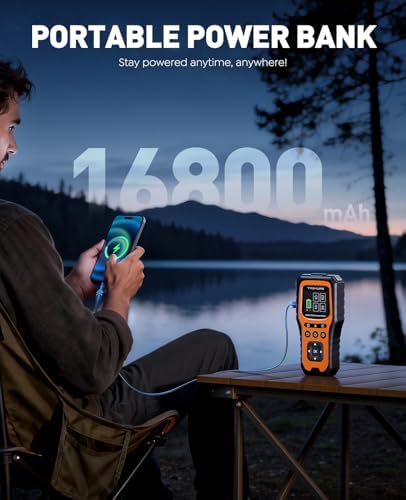 Car Battery Jump Starter with OBD2 Scanner 5000A, Car Battery Jumper Starter Portable (All Gas/10L Diesel), 12V Jump Box Jumper Cables