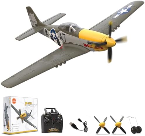 LEAMBE 4 Channel RC Plane, Ready to Fly Aerobatic Aircraft, Easy Control for Beginners, P51 Mustang RC Airplane Best Gift for Adults