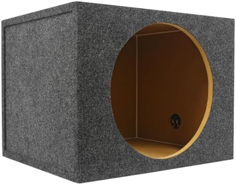 Rockville RSQ15 Single 15" 2.6 cu.ft. Sealed Car Subwoofer Enclosure Box | Made in USA, 3/4" MDF Construction, Gold Terminals, Sub Box, Precision-Cut
