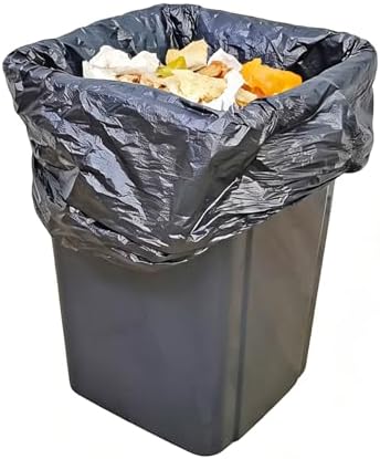 FixtureDisplays® 26 Gallon Square Grey Trash Can Black Garbage Waste Bin Container Heavy Duty Receptacle 19.3x19.3x26" 15052