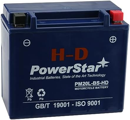 owerStar YTX20L-BS AGM Battery Compatible with Harley-Davidson, 310 CCA