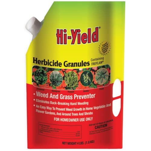 Hi-Yield (22742) Herbicide Granules Weed and Grass Preventer, 4 lbs | Pendimethalin pre-emergent granules - Weed & grass preventer for smaller turf & ornamental areas - Lawn owners