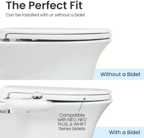 LUXE TS1008E Slow Close Elongated Comfort Fit Toilet Seat, White