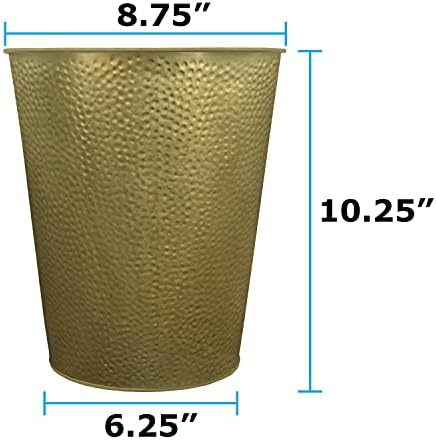 Blue Donuts Wastebasket for Bedroom, Bathroom, Trash Can 6 Liters, Bronze, Stainless Steel