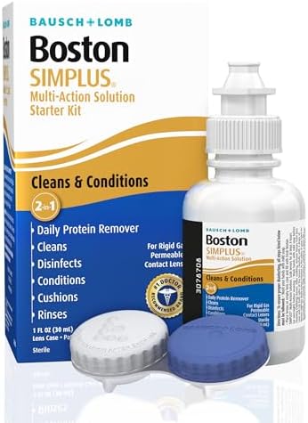 Boston SIMPLUS Multi-Action Solution, Cleans & Conditions Rigid Gas Permeable (RGP) Lens, Daily Protein Remover, 3.5 Fl Oz