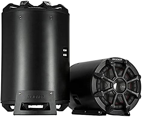 KICKER CWTB 10 Inch Ultra Deep Loaded Trunk Mounted Tube Sub Speakers, Black (Renewed)