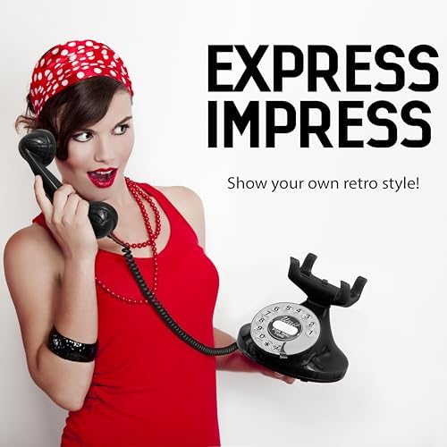 Opis FunkyFon Cable: A Vintage Landline Telephone, The Retro Phone Green for Home, and Old Fashioned Telephones in red