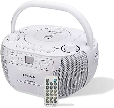 Retekess TR621 CD and Cassette Player Combo, Boombox CD Player(White)