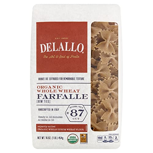 DeLallo Pasta Whole Wheat Farfalle, 16 oz