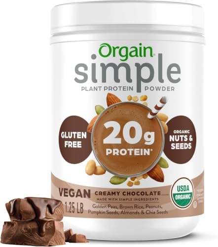 Orgain Organic Simple 20g Vegan Protein Powder, Chocolate, 1.25lb