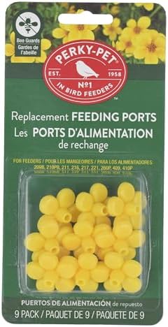 Perky Pet 202FB 9 Piece Yellow Hummingbird Feeder Replacement Flowers