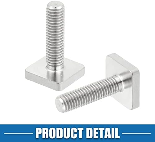 Car Roof Rack T Shaped Slot Bolt M8 W/Nuts Washer T Shaped Track Bolts Roof Rack Cargo Carrier Bolt Accessories Stainless Steel (Pack of 6)