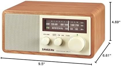 Sangean WR-11 Wood Cabinet AM/FM Table Top Analog Radio (Renewed)