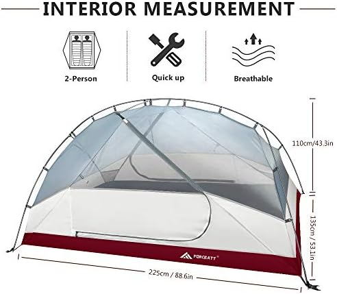 Forceatt Tent for 2 and 3 Person is Waterproof and Windproof, Camping Tent for 3 to 4 Seasons
