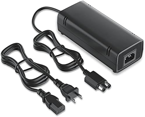 Power Supply for Xbox 360 Slim With Cord, [2022 Enhanced Quieter Version] AC Adapter Brick Replacement Charger for Xbox 360 Slim Console