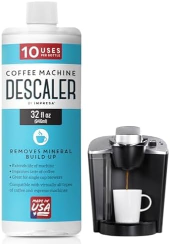 IMPRESA Coffee Machine Descaler (2 Uses Per Bottle) - Made in the USA - Universal Descaling Solution, Compatible with Nespresso, Delonghi and All Single Use Coffee and Espresso Machines
