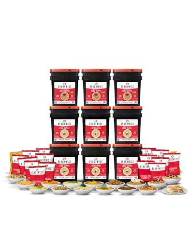 ReadyWise Emergency Food Supply - 360 Servings, 3 Buckets, Freeze Dried & Dehydrated Package of Long Term Meals, Survival Kit for Camping, Prepper Food Storage Supplies, up to 25 Year Shelf Life