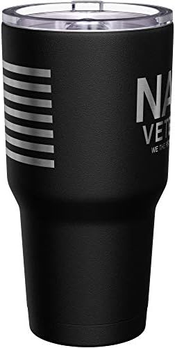We The People Holsters - Navy Veteran Travel Mug - American Flag Coffee Tumbler - Military Double Insulated Tumbler - 30 oz