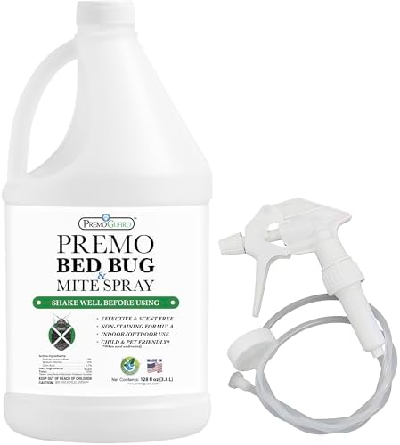 Premo Guard Bed Bug & Mite Killer Spray – University Tested 100% Kill Rate | Natural, Safe for Bedding, Furniture, Fabrics, and Clothing, Non Toxic, Stain & Scent Free, Child & Pet Safe