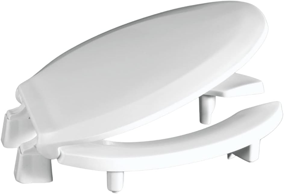 Centoco 3 inch Raised Toilet Seat for Seniors, Elongated, White | Closed Front, Cover, Plastic, 3L800STS-001, Made in the USA