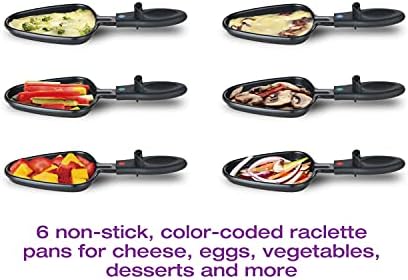Party Grill & Raclette by Salton | 6-Person Smokeless Indoor Grill | Non-Stick Grill Plate