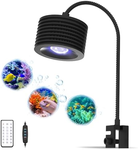 Lominie LED Aquarium Light, Planted Tank Light 4 Channels Remote Control 6500K Aquarium LED Lamp for Freshwater Fish Tank Refugium with Gooseneck (A20 Freshwater)