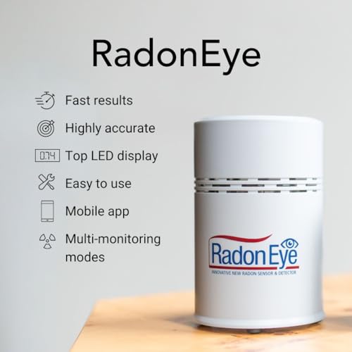 Ecosense Continuous Home Radon Detector, OLED Display, Bluetooth, RD200 | 95% Accuracy in 10 Hours, Results Updated Every 10 Minutes