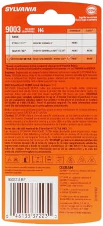 SYLVANIA - 9003 SilverStar Ultra - High Performance Halogen Headlight Bulb, High Beam, Low Beam and Fog Replacement Bulb