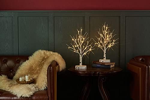 LITBLOOM Lighted Tabletop Olive Tree 18IN 50 LED Fairy Lights with Timer Battery Operated or USB Plug in Bonsai Tree for Wedding Christmas Spring