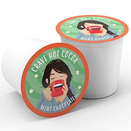 Crave Hot Chocolate Pods, Compatible with 2.0 K-Cup Brewers, Mint Chocolate, 40 Count