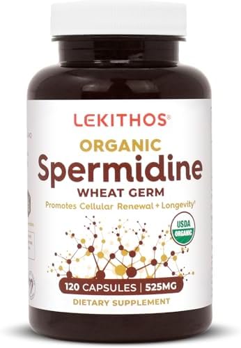 Organic Spermidine Capsules | Organic Wheat Germ Extract | Promotes Cell Renewal, Better Aging | Thiamine, Zinc