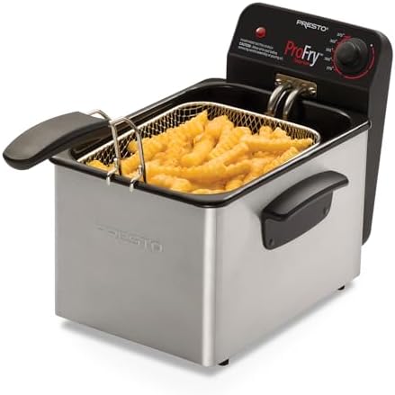 National Presto 05461 Stainless Steel Pro Fry Immersion Element Deep Fryer,Silver, 15.40 x 11.60 x 10.60 inches
