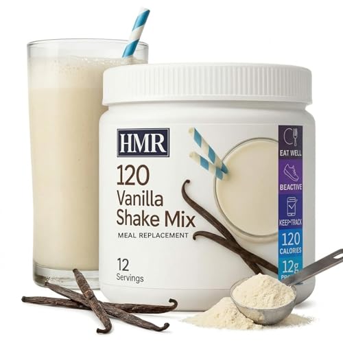 HMR 120 Vanilla Meal Replacement Shake Powder, 12 Servings | Meal Replacement Shake – Smooth Vanilla Flavor – 120 Shake Powder – 12g Protein – 12 Servings