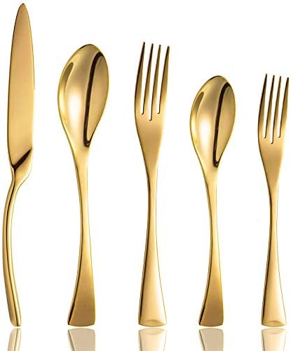 Rainbow Silverware Flatware Cutlery Set,Include Knife Fork Spoon, Dishwasher Safe (color 20 Pieces Flatware Sets)