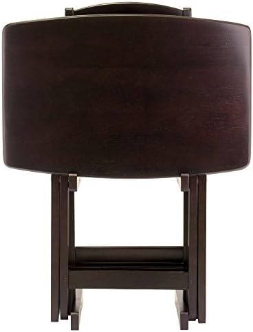 Winsome Darryl Set of 4 Oversized Foldable Tables, Walnut, 26" | Easy to Store Portable Fold Up Table Set for Kitchen, Living Room TV Dining, Crafts, Puzzles, Work From Home
