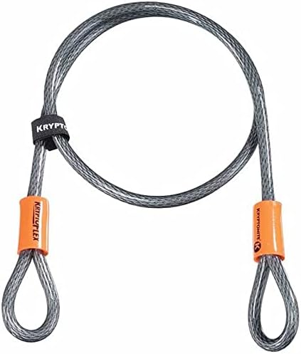 Kryptonite KryptoFlex 410 Double Loop 4 ft. Long Cable for Use with All Kryptonite U-Locks, Disc Locks, and Padlocks on Bicycles; E-Bikes; Scooters