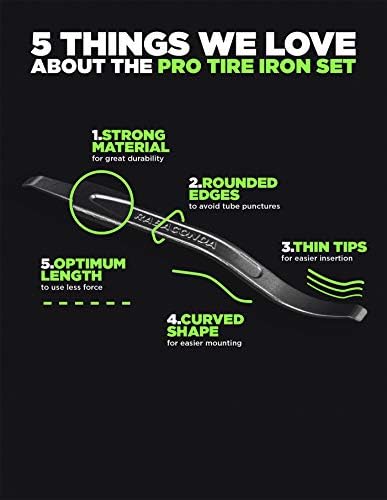 Rabaconda Motorcycle Pro Tire Iron Set - Premium Tire Changing Tools: 5 PCS Tire Spoons Tire Irons