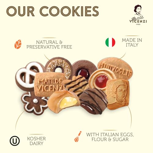 Matilde Vicenzi Minivoglie Butter Cookies Tin - Italian Pastry Assortment, Traditional Holiday Cookie Gift for Hosts, Birthdays - 500 g