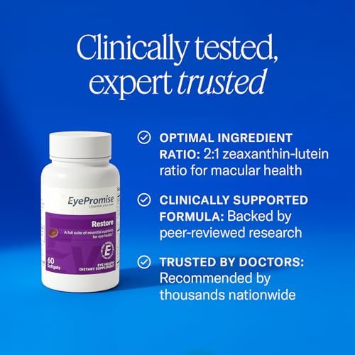 EyePromise Restore Aging Eye Health Supplements, 60 Softgels | Omega 3 Supplement for Aging Eyes with Lutein and Zeaxanthin, Fish Oil, EPA, DHA & Eye Vitamins (Packaging May Vary)