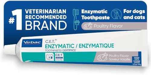 C.E.T. Enzymatic Toothpaste for Dogs and Cats, Vanilla Mint, 2.5oz | Plaque and tartar control for fresh breath, pet dental care toothpaste, Dual enzyme system, vanilla mint flavored toothpaste