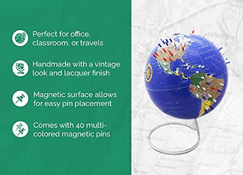 Magnetic World Globe, 10" Magnetic Standing Sphere for Office Desk or Classroom