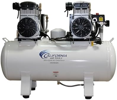 California Air Tools 20040CAD Powerful 4.0 HP Ultra Quiet and Oil-Free Air Compressor, 20 Gallon Tank, 75 dB Noise Level, White, 220v 60hz, with Automatic Drain Valve