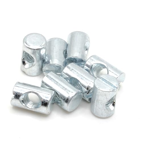 ReplacementScrews Cross Dowel Barrel Nuts Compatible with IKEA Part 104895 | (SLAKT Bed Frames, etc), Zinc Plated - Symmetric, Pack of 8