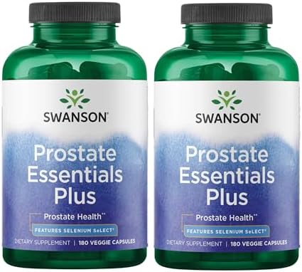 Swanson Prostate Essentials Plus Herbal Supplement for Men Over 40 Seeking Urinary and Prostate Health (180 Veggie Capsules)