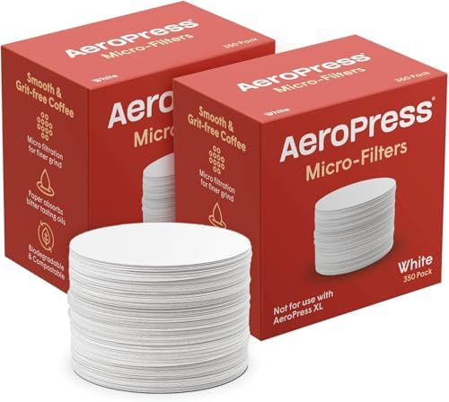 AeroPress White Paper Micro-Filters, 2 pack, 700 Count Count | Compostable Coffee Filters Made From White, Chlorine-Free Paper