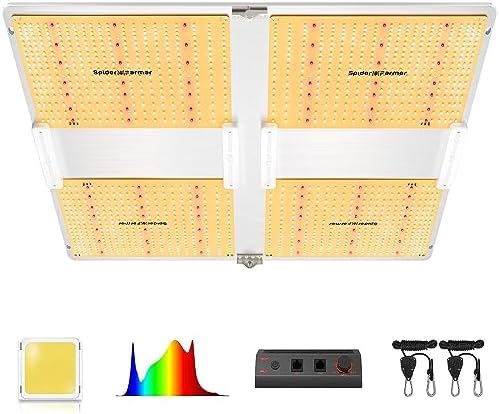 Spider Farmer SF1000 LED Grow Lights for Indoor Plants in 2x2/3x3 Grow Tent | 100W Dimmable Full Spectrum Grow Light, New-Gen High-Efficiency Diodes 2.5 PPE System for Seed Starting, Vegetables & Bloom