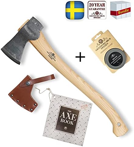 Gransfors Bruk Small Forest Axe (420) with Ceramic Grinding Sharpening Stone (4034) - Bundle (2 Items)