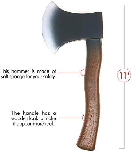 Lumberjack Costume Prop Toy - Wood Look Hatchet Axe Props for Party - 1 Piece