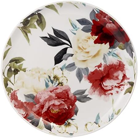 Safdie & Co. Rose Garden 16 Piece Dinnerware Set, Service for 4, Fiesta Dinnerware, plates and bowls sets, network essentials, Porcelain dinner plates